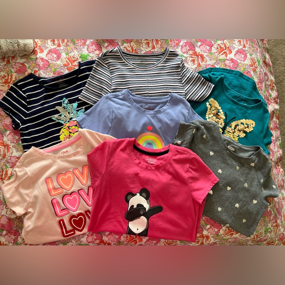 Girls T-shirt bundle pack (7 shirts) - size 7/8